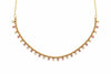 Pink & White Diamond Bezel Bead Dangle 14K Gold Chain Necklace