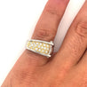 Platinum and 18K Gold Unisex Natural Diamond Pinky Ring