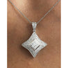 Princess Cut White Gold Diamond Star Necklace in 18k White Gold