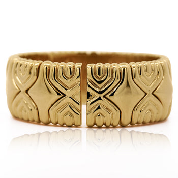 Retro 3 Carat Diamond Italian 18K Gold Vintage Cuff Bangle – Assay Jewelers