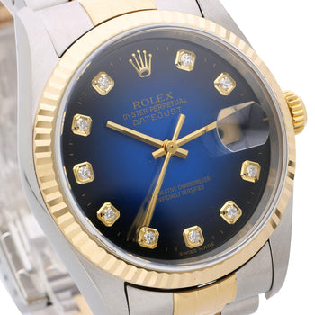 Rolex Datejust 16233 Blue Gradient Factory Diamond Dial Watch – Assay Jewelers