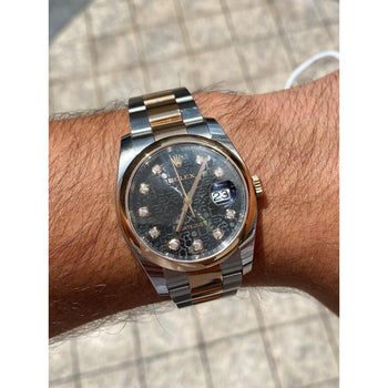 Rolex Datejust 36mm Dial and Jubilee Black Dial with Diamond Hour Markers – Assay Jewelers