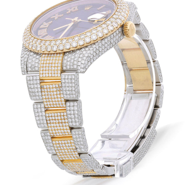 Rolex Datejust 41mm 18K Two-Tone 20 Carat Diamond Bust Down MOP Dial Iced Watch