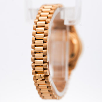 Rolex Datejust 6917 26mm 18K Gold President Diamond Bezel Black Dial Watch – Assay Jewelers