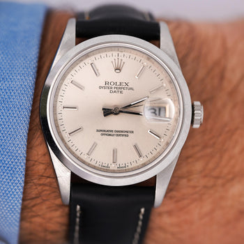 Rolex Oyster Date 15200 Automatic Watch Stainless Steel Silver Dial Strap – Assay Jewelers