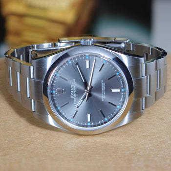 Rolex Oyster Perpetual 114300 Rhodium Dial 39mm Stainless Steel Full Set Watch – Assay Jewelers