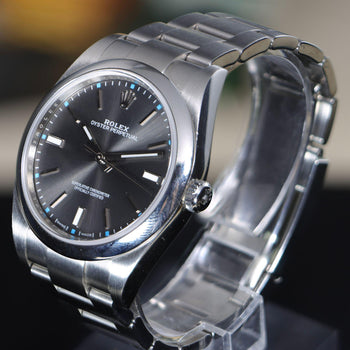 Rolex Oyster Perpetual 114300 Rhodium Dial 39mm Stainless Steel Full Set Watch – Assay Jewelers