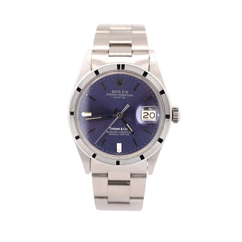 Rolex for Tiffany and Co Oyster Perpetual Date 15210 Dark Blue Dial Watch – Assay Jewelers