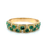 Square Cut Emerald and Baguette Diamond Bangle in 18k Yellow Gold