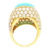 Turquoise & Diamond Pave 18K Gold Dome Ring