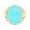 Turquoise & Diamond Pave 18K Gold Dome Ring