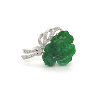 Untreated Jade and Diamond Flower Grapevine Brooch/Pendant – Assay Jewelers