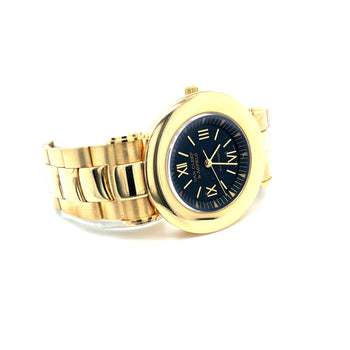 Van Cleef & Arpels 18K Gold 37MM Black Dial Automatic Watch in Gold Bracelet – Assay Jewelers