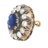 Victorian Era 3.82 Carat No Heat Sapphire and Diamond GRS Certified Brooch