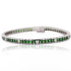 Vintage 11.5 Carat Tsavorite & Diamond Filigree Tennis Bracelet