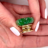 Vintage 14K Yellow Gold Detachable Carved Jadeite Jade Ring