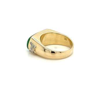 Vintage 18K Yellow Gold Horizontal Bezel Set Jadeite Jade Ring – Assay Jewelers