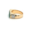 Vintage 18K Yellow Gold Jadeite Jade and 0.20 CTW Diamond Horizontal Wide Face Unisex Ring