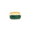 Anciens 18K Or Jaune Jadeite Jade et 0,20 CTW Diamant Horizontal Large Face Unisexe Bague