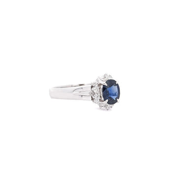 Vintage 1.04 Carat Sapphire and Round Diamonds in Filigree Platinum Ring – Assay Jewelers
