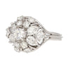 Vintage 1.30 Carat Old Euro-Cut Diamond Flower Ring in 14k White Gold