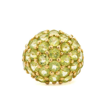 Vintage 25 Carat Peridot Ring & Earring 18K Yellow Gold Jewelry Set – Assay Jewelers