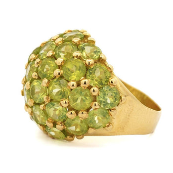 Vintage 25 Carat Peridot Ring & Earring 18K Yellow Gold Jewelry Set – Assay Jewelers