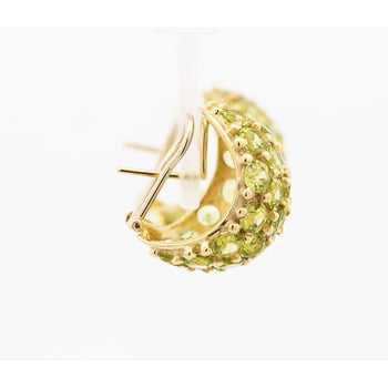 Vintage 25 Carat Peridot Ring & Earring 18K Yellow Gold Jewelry Set – Assay Jewelers