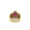 Vintage 4.5 Carat Oval Natural Rubellite Tourmaline & Diamond 18k Ring