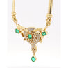 Vintage 5 Carat Emerald & Diamond Necklace in 14K Gold