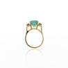 Vintage 5 Carat Emerald Square Cut Openwork 14K Gold Solitaire Ring