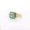 Vintage 5 Carat Emerald and Baguette Diamond in 18K Gold Ring
