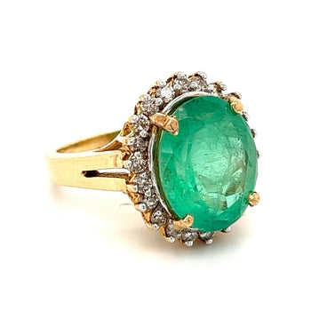 Vintage 6.88 carat Colombian Emerald in 14k yellow gold ring – Assay Jewelers