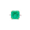 Vintage AGL Certified 11.28 Carat Colombian Emerald & Old Euro Cut Diamond Ring