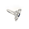 Vintage AGL Certified No Heat Blue Sapphire and Old Euro Cut Diamond Ring in Platinum