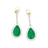 Vintage Art Deco AGL Cert. 10 Carat Colombian Emerald Pear Drop Platinum Earrings