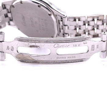 Montre Cartier Anciens Ballon 28 mm à cadran rond en or blanc 18 carats avec diamants – Assay Jewelers