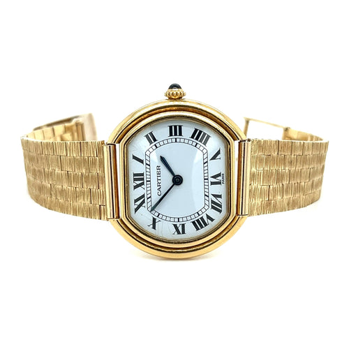 Vintage Cartier Paris 18K Gold Ladies Manual Wing Watch