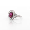 Vintage GIA Cert. 2.3 Carat No Heat Burma Ruby & Diamond in Platinum Ring