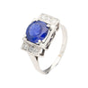 Vintage GRS Certified 2.47 Carat Royal Blue Sapphire & Diamond Platinum Ring