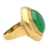 Vintage Grade A Jadeite Jade Gump's San Francisco Bezel Set Ring in 18K Gold