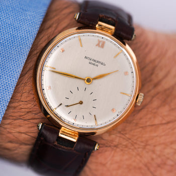 Vintage Patek Philippe 18K Gold 35mm Manual Wind Watch on Leather – Assay Jewelers