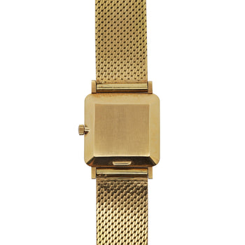Vintage Patek Philippe 25mm Square Ellipse 18K Gold Black Dial Watch – Assay Jewelers