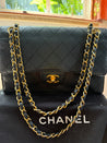 Vintage Rare Original Chanel Medium Classic Flap – Navy Blue Caviar Leather