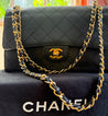 Vintage Rare Original Chanel Medium Classic Flap – Navy Blue Caviar Leather