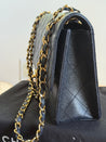 Vintage Rare Original Chanel Medium Classic Flap – Navy Blue Caviar Leather