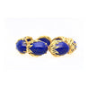 Vintage Retro Era 2.50 CTTW Blue Lapis Lazuli Bracelet in Floral 18K Yellow Gold