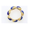 Vintage Retro Era 2.50 CTTW Blue Lapis Lazuli Bracelet in Floral 18K Yellow Gold