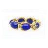 Vintage Retro Era 2.50 CTTW Blue Lapis Lazuli Bracelet in Floral 18K Yellow Gold