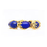 Vintage Retro Era 2.50 CTTW Blue Lapis Lazuli Bracelet in Floral 18K Yellow Gold